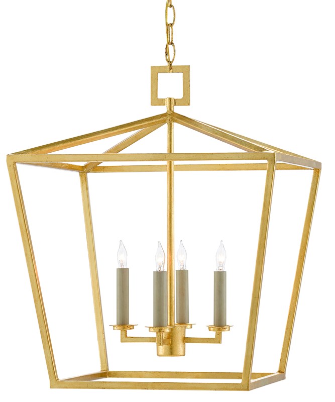 Currey & Company Denison Gold Medium Lantern