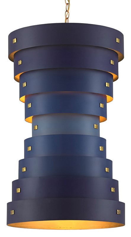 Graduation Chandelier in Navy Blue by Currey and Company