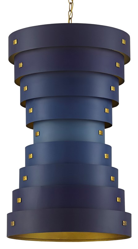 Graduation Chandelier in Navy Blue by Currey and Company