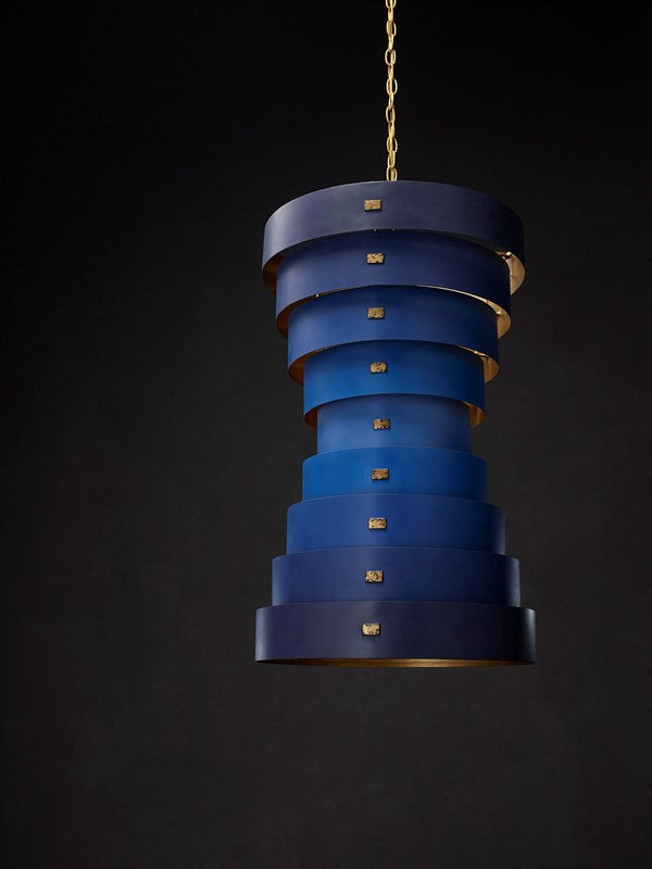 Graduation Chandelier in Navy Blue by Currey and Company