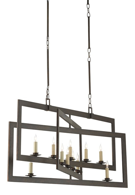Currey and Company - Middleton Bronze Rectangular Chandelier