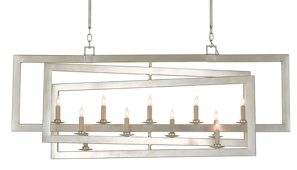 Currey and Company - Middleton Rectangular Silver Chandelier
