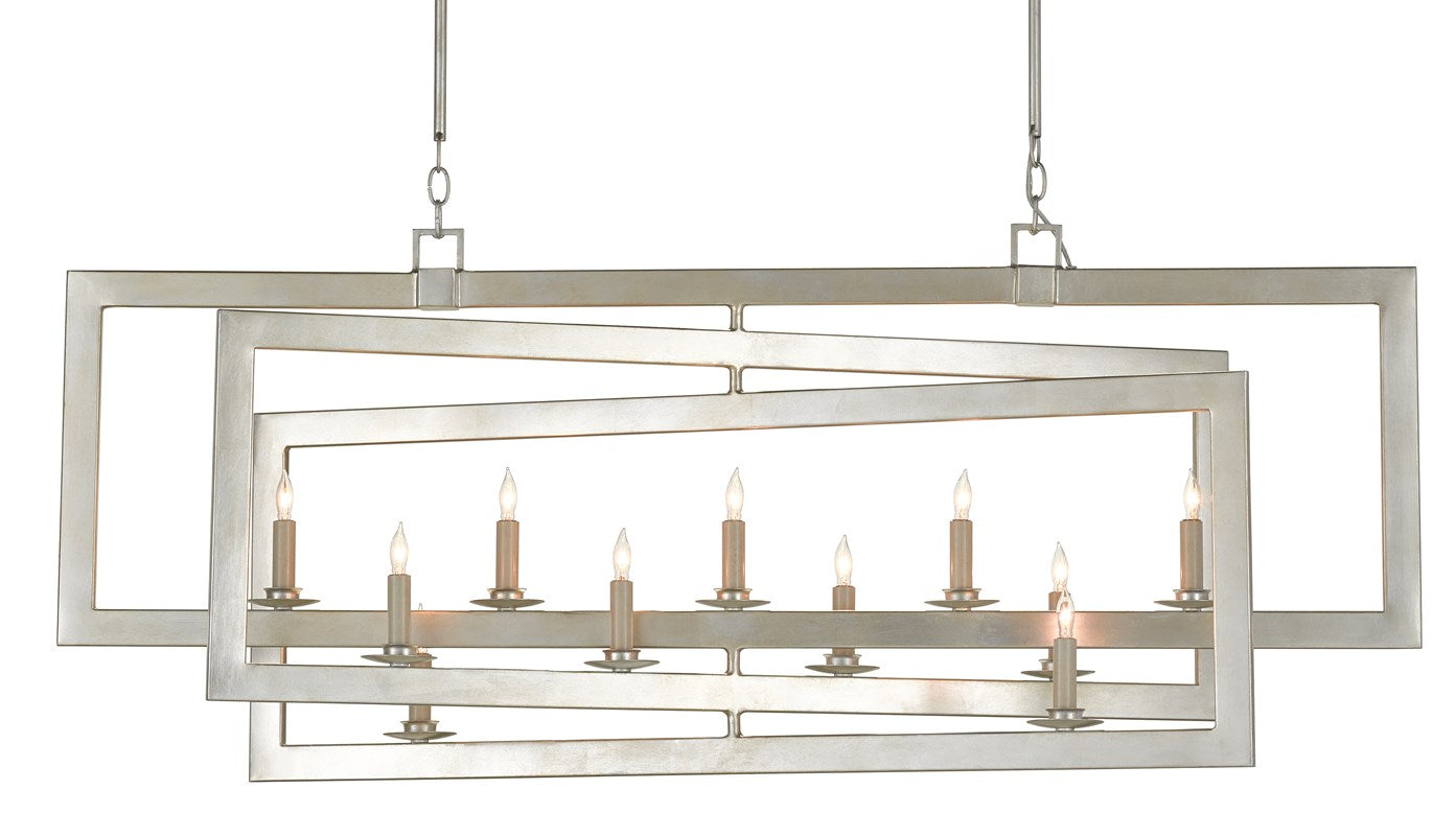 Currey and Company - Middleton Rectangular Silver Chandelier