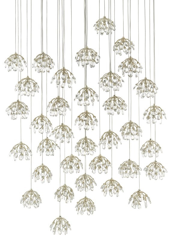 Currey and Company - Crystal Bud 36-Light Multi-Drop Pendant