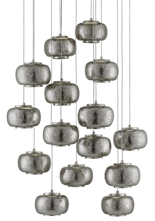 Currey and Company - Pepper Round 15-Light Multi-Drop Pendant