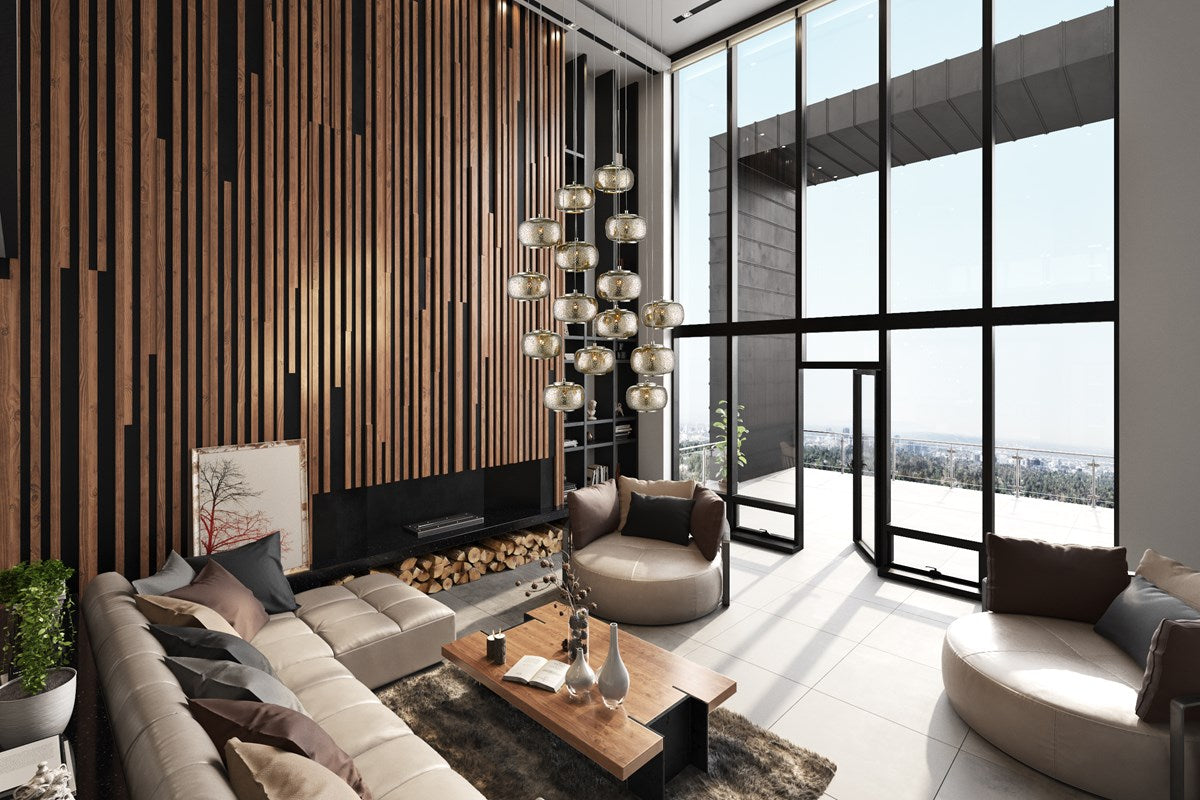 Currey and Company - Pepper Round 15-Light Multi-Drop Pendant