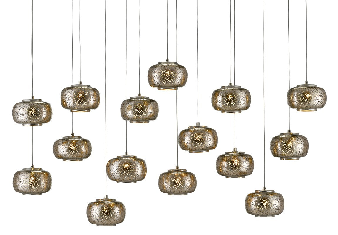 Currey and Company - Pepper Rectangular 15-Light Multi-Drop Pendant