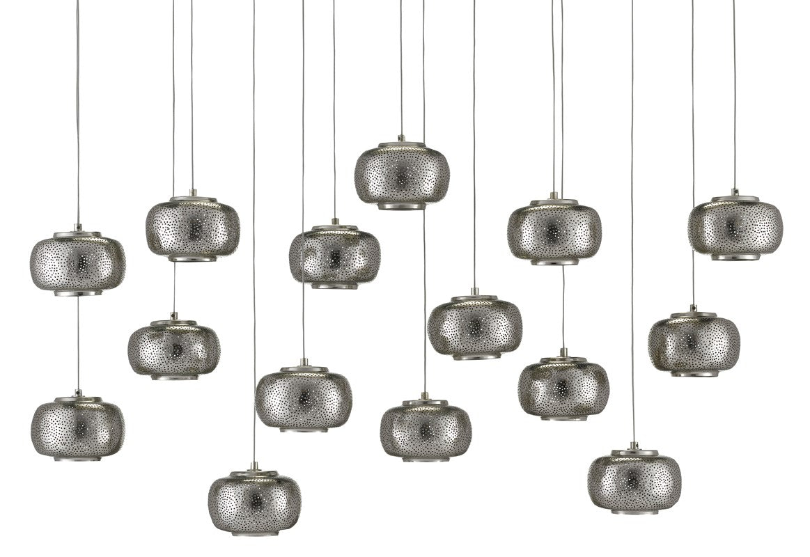 Currey and Company - Pepper Rectangular 15-Light Multi-Drop Pendant