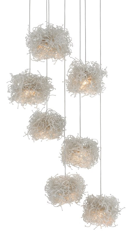 Currey and Company - Birds Nest 7-Light Multi-Drop Pendant