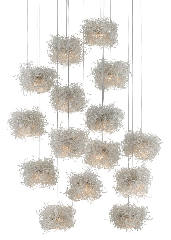 Currey and Company - Birds Nest Round 15-Light Multi-Drop Pendant