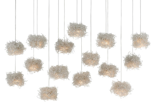 Currey and Company - Birds Nest Rectangular 15-Light Multi-Drop Pendant
