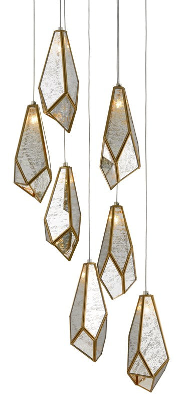 Currey and Company - Glace 7-Light Multi-Drop Pendant