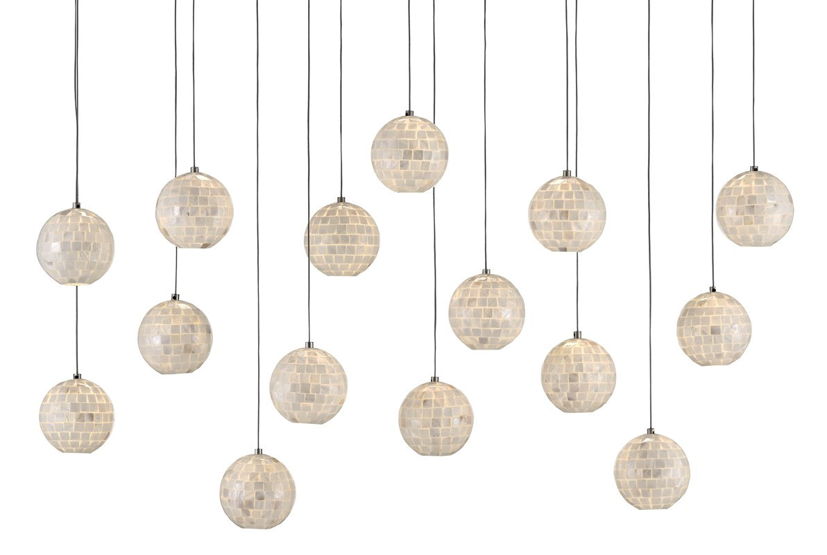 Currey and Company - Finhorn Rectangular 15-Light Multi-Drop Pendant