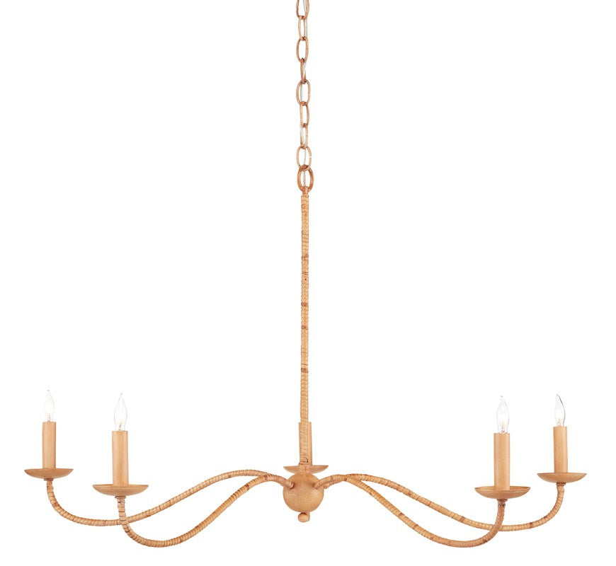 Currey And Company Saxon Rattan Small Chandelier