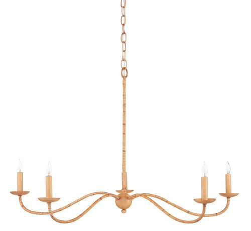 Currey And Company Saxon Rattan Small Chandelier