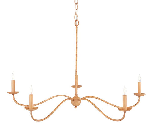 Currey And Company Saxon Rattan Small Chandelier