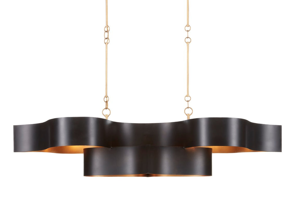 Currey And Company Grand Lotus Black Oval Chandelier