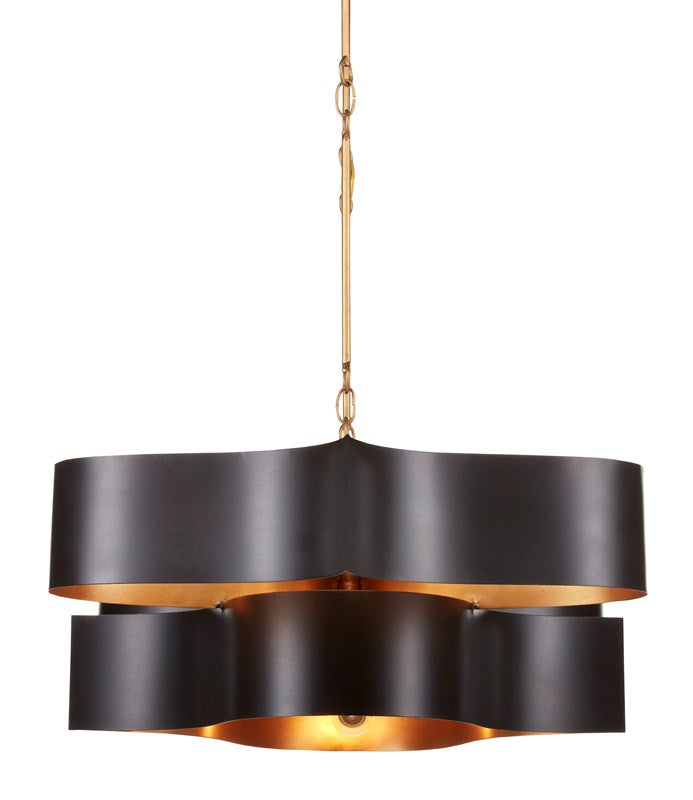 Currey And Company Grand Lotus Black Oval Chandelier