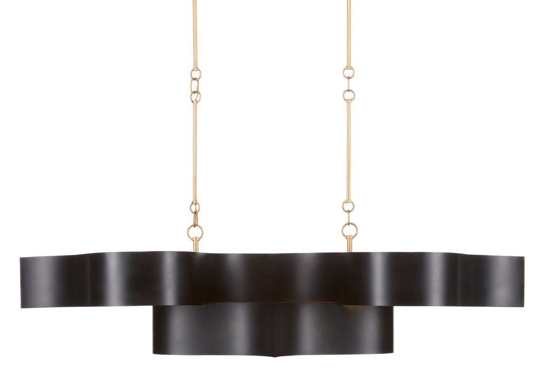 Currey And Company Grand Lotus Black Oval Chandelier
