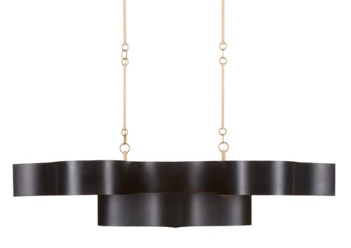 Currey And Company Grand Lotus Black Oval Chandelier