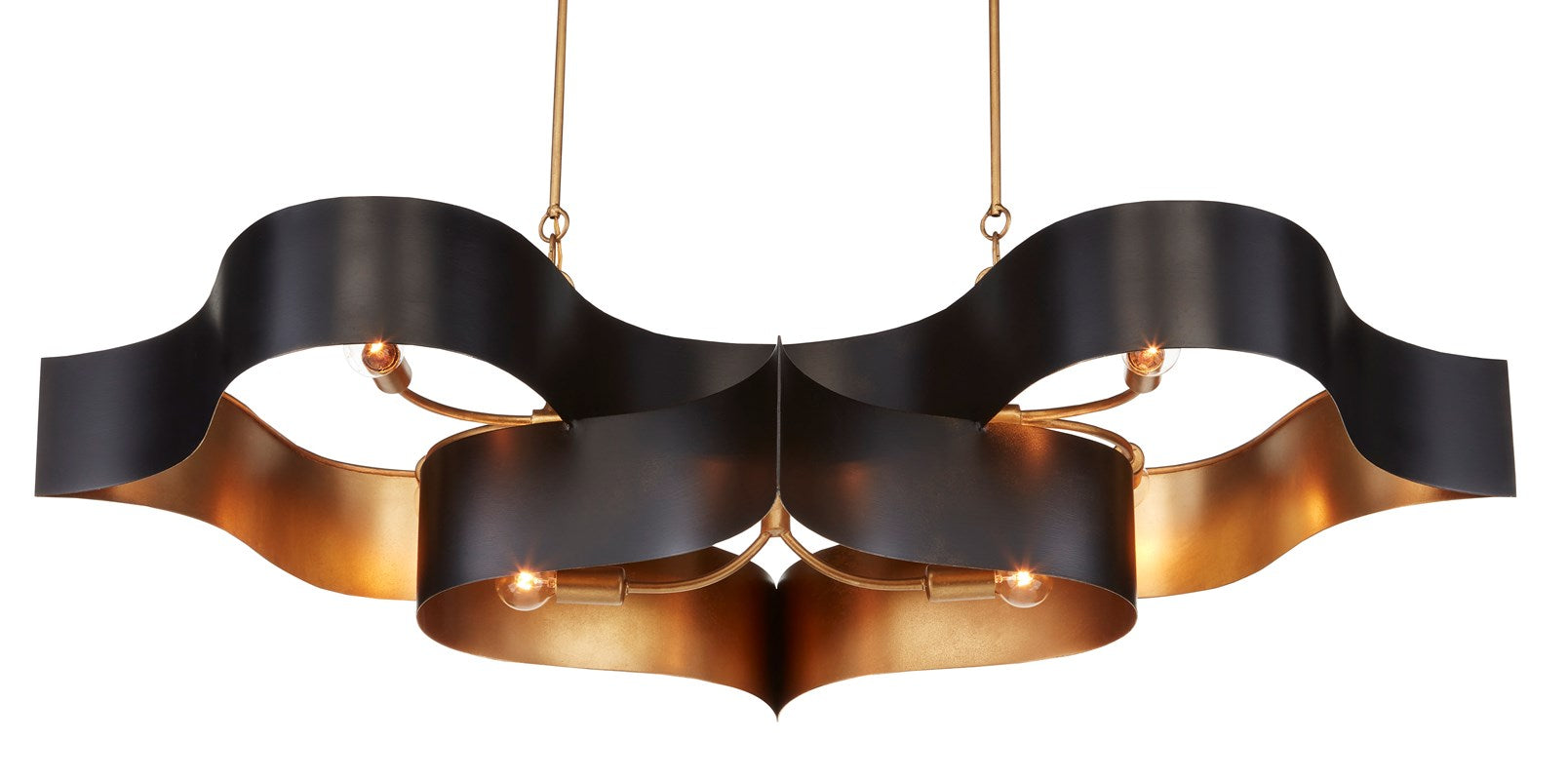 Currey And Company Grand Lotus Black Oval Chandelier