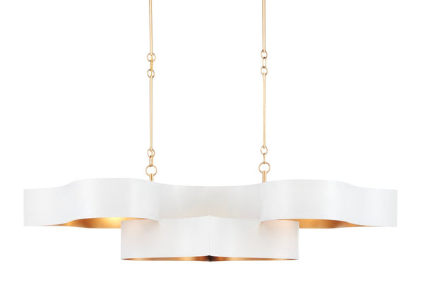 Currey And Company Grand Lotus White Oval Chandelier
