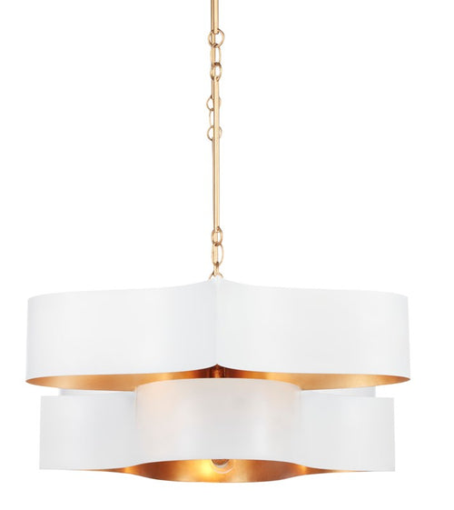 Currey And Company Grand Lotus White Oval Chandelier