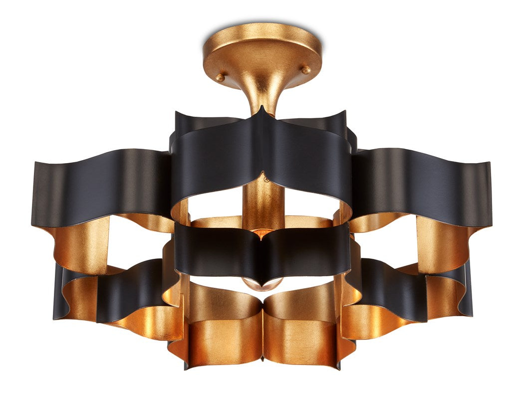 Currey And Company Grand Lotus Black Small Chandelier
