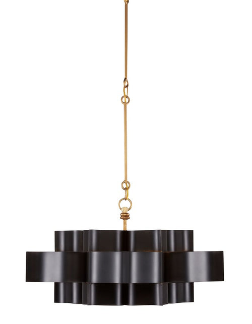 Currey And Company Grand Lotus Black Small Chandelier