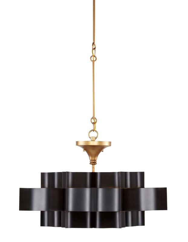 Currey And Company Grand Lotus Black Small Chandelier