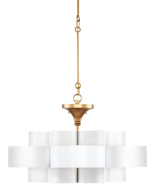 Currey And Company Grand Lotus White Small Chandelier