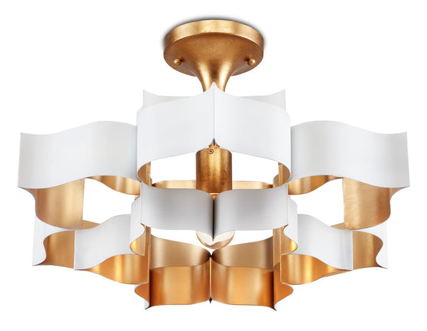 Currey And Company Grand Lotus White Small Chandelier