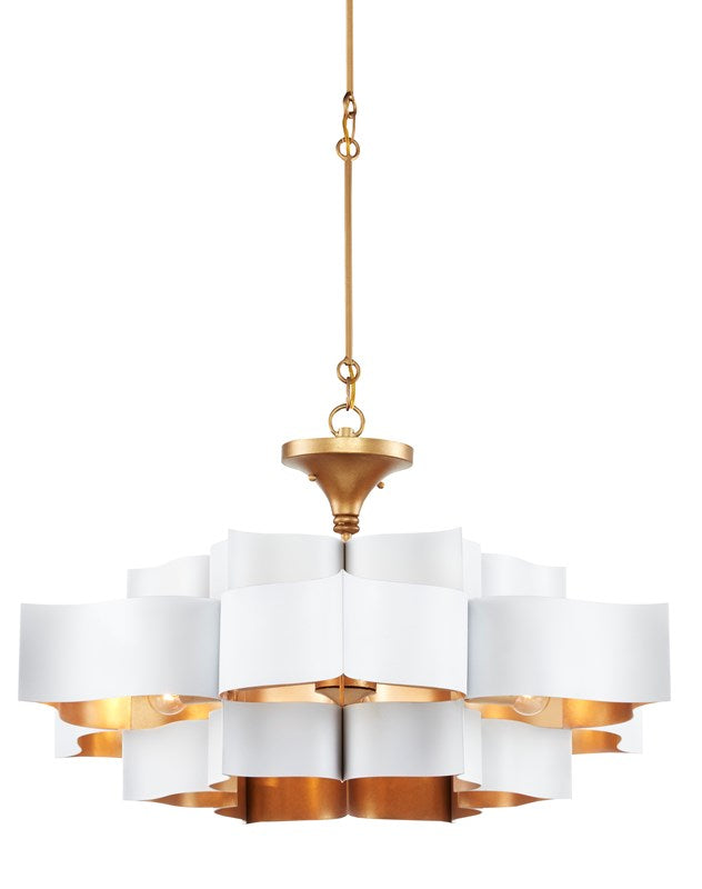 Currey And Company Grand Lotus White Chandelier