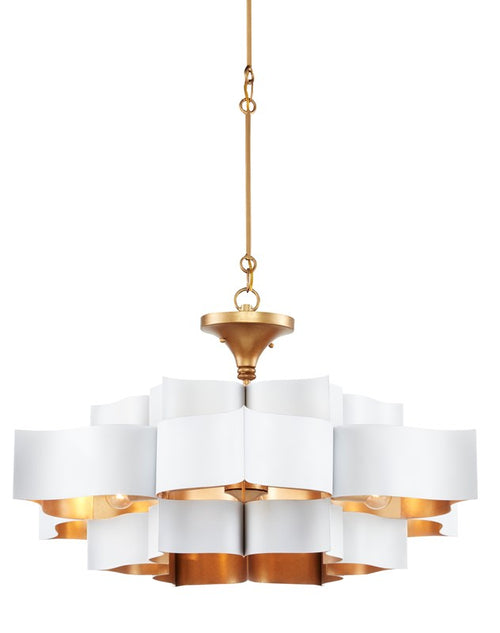 Currey And Company Grand Lotus White Chandelier