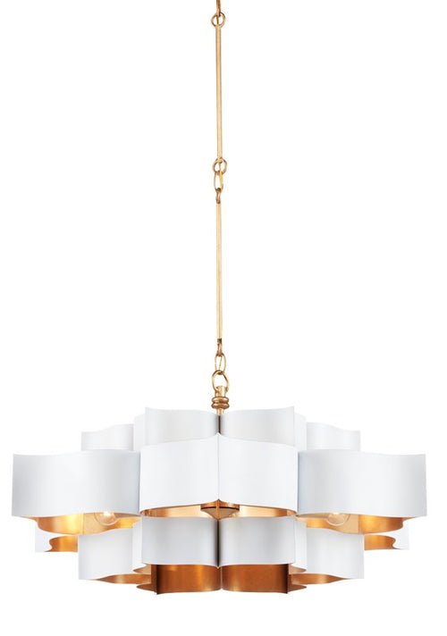 Currey And Company Grand Lotus White Chandelier