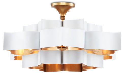 Currey And Company Grand Lotus White Chandelier