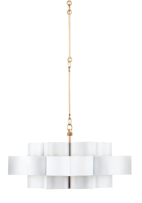 Currey And Company Grand Lotus White Chandelier