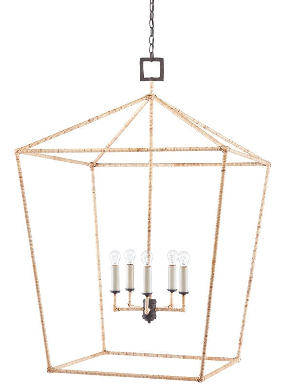 Currey And Company Denison Rattan Grande Lantern