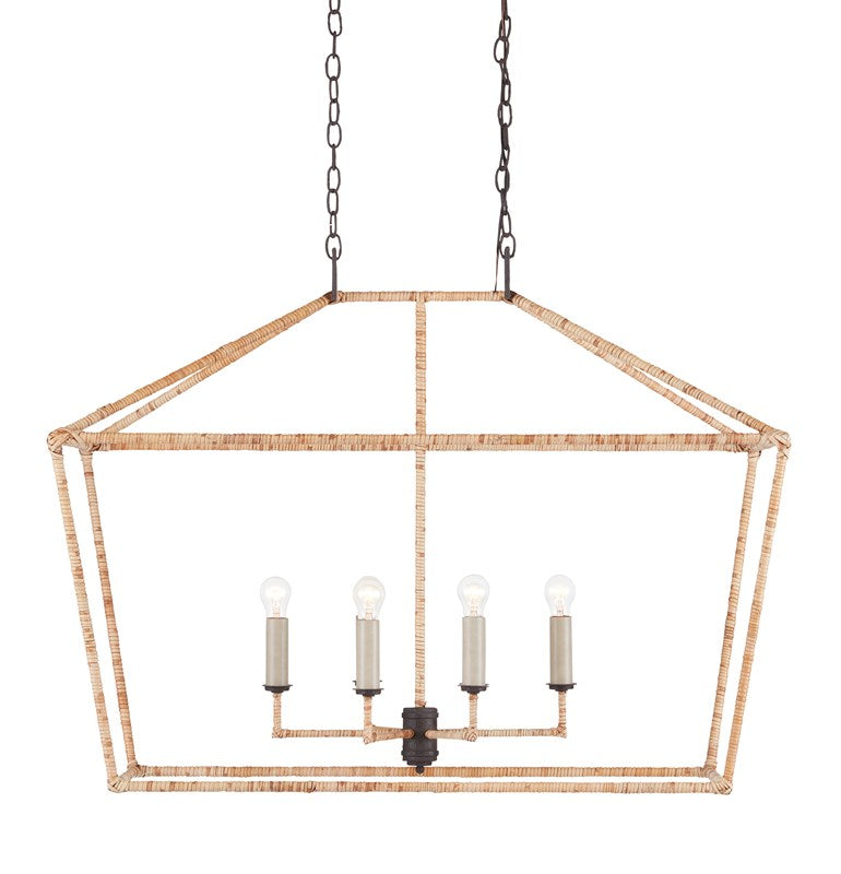 Currey And Company Denison Rattan Rectangular Lantern