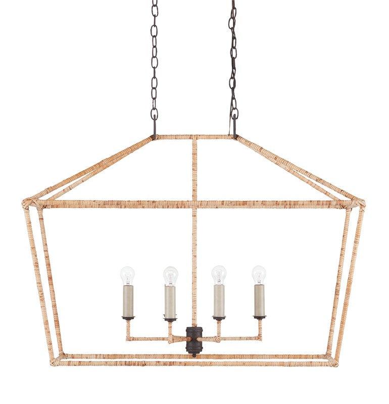 Currey And Company Denison Rattan Rectangular Lantern