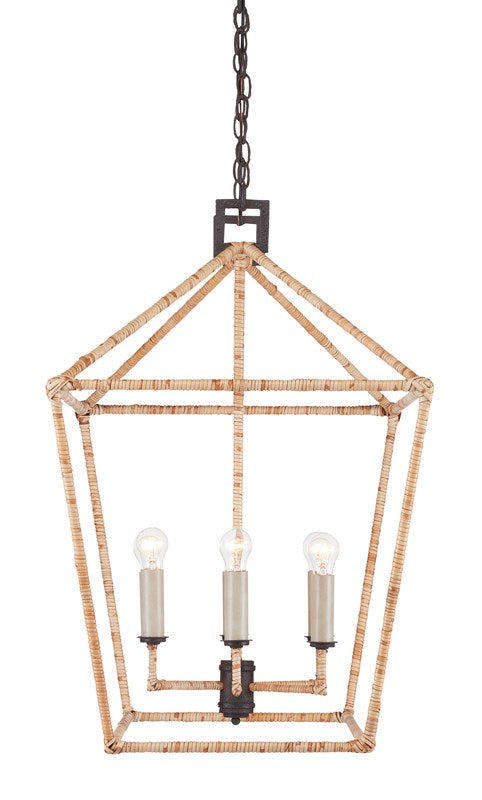 Currey And Company Denison Rattan Rectangular Lantern