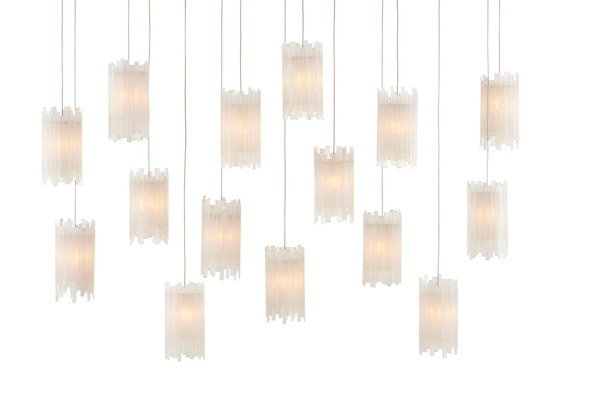 Currey And Company Escenia Rectangular 15 Light Multi Drop Pendant