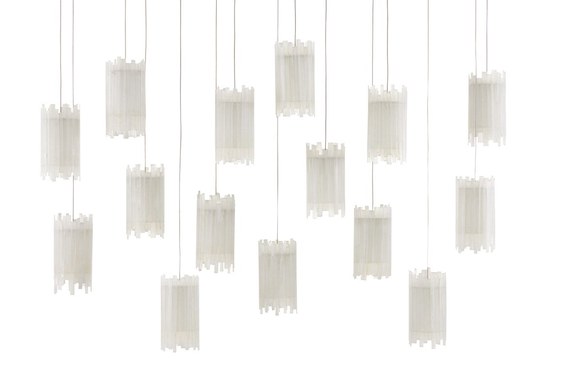 Currey And Company Escenia Rectangular 15 Light Multi Drop Pendant
