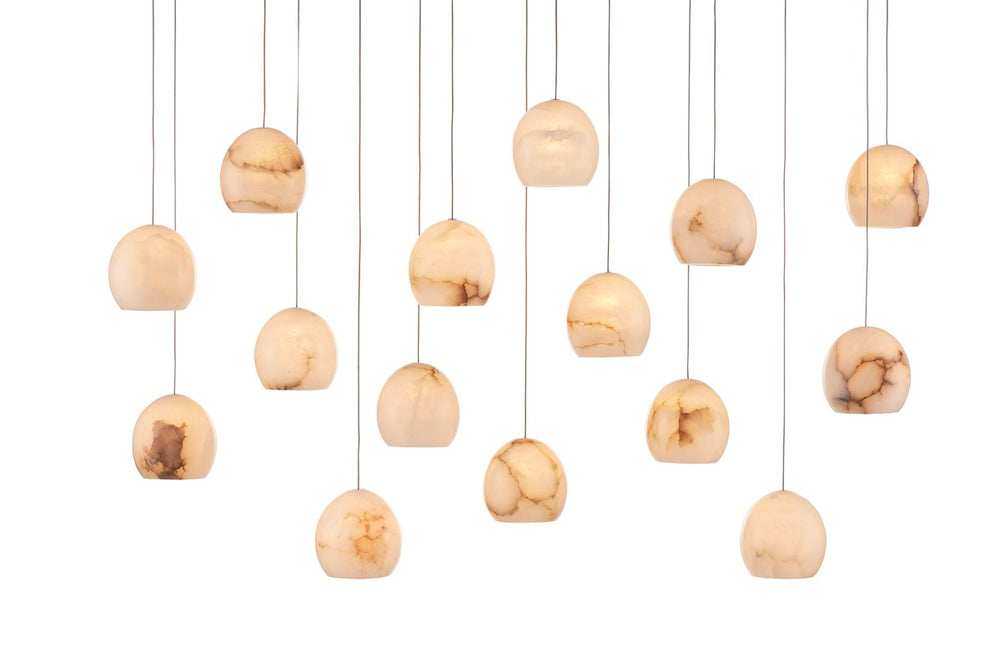 Currey And Company Lazio Rectangular 15 Light Multi Drop Pendant