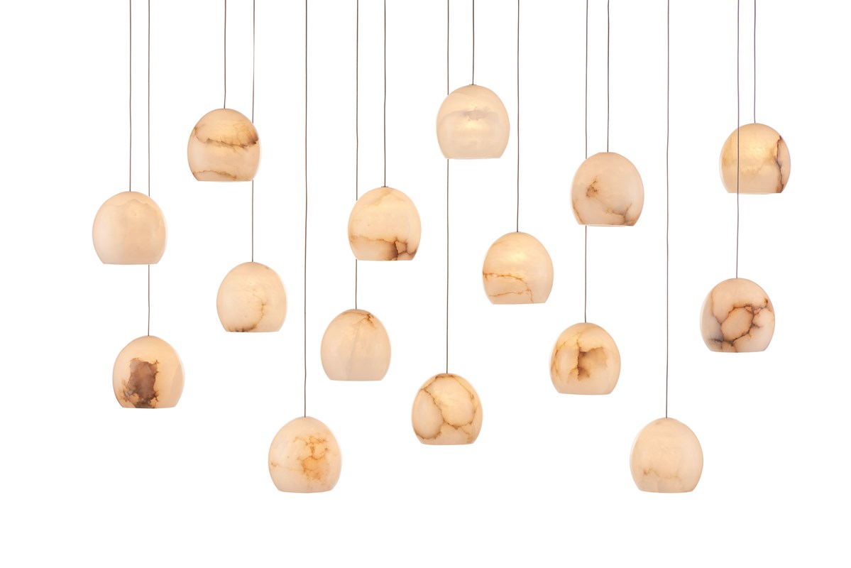 Currey And Company Lazio Rectangular 15 Light Multi Drop Pendant