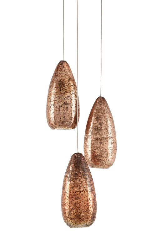 Currey And Company Rame 3 Light Multi Drop Pendant