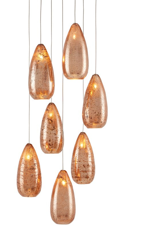 Currey And Company Rame 7 Light Multi Drop Pendant