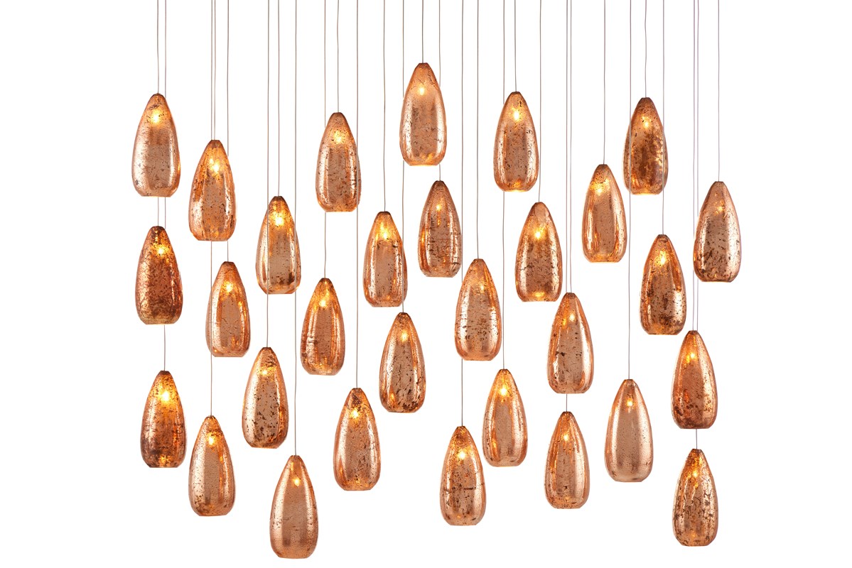 Currey And Company Rame 30 Light Multi Drop Pendant