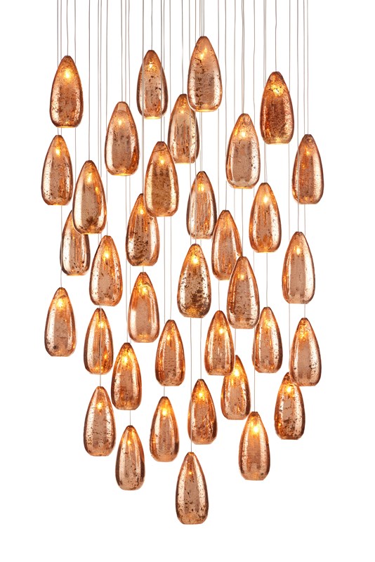 Currey And Company Rame 36 Light Multi Drop Pendant