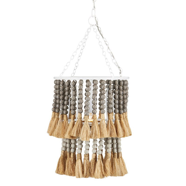 Jamie Beckwith For  Currey And Company St. Barts Taupe Pendant